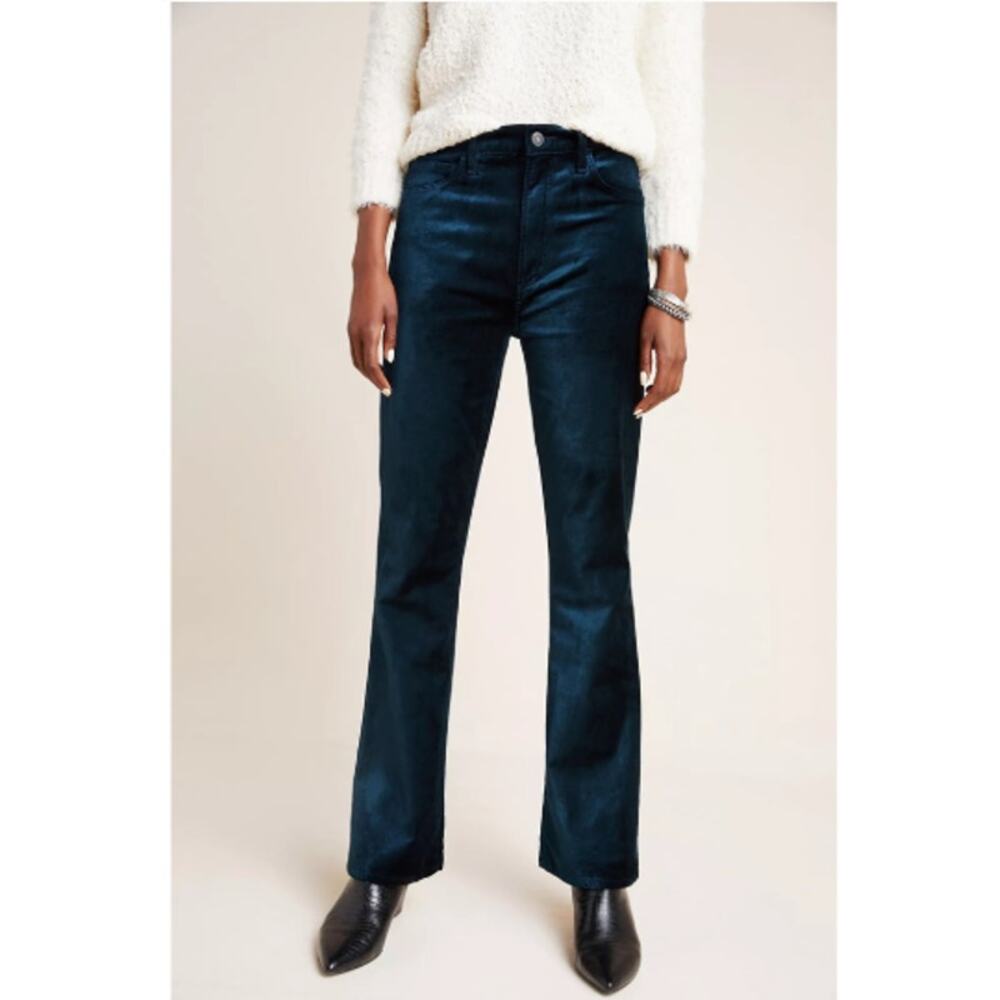 AGOLDE Velvet Nico Boot Cut Pants Dark Teal High Rise Womens Sz 30